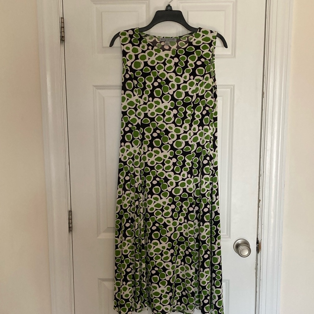 Danny & Nicole Green and Brown Sleeveless Maxi all season dress with jacket NWOT